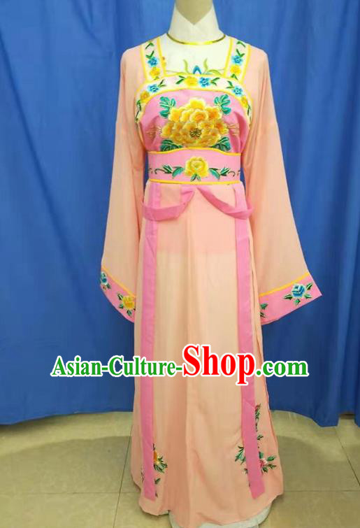 Chinese Traditional Peking Opera Servant Girl Orange Dress Ancient Court Maid Costume for Women