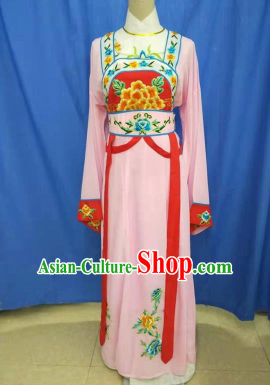 Chinese Traditional Peking Opera Servant Girl Pink Dress Ancient Court Maid Costume for Women