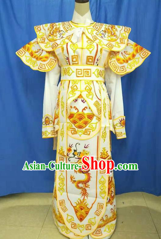 Chinese Traditional Peking Opera Takefu Yellow Embroidered Kao Costume Handmade Ancient Swordsman Clothing for Men