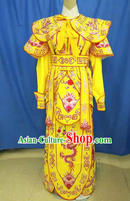 Chinese Traditional Peking Opera Takefu Embroidered Red Dragon Kao Costume Handmade Ancient Swordsman Clothing for Men