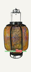 Chinese Traditional Handmade Iron Yellow Palace Lantern New Year Ceiling Lamp