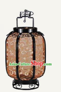 Chinese Classical Brown Palace Lantern Traditional Handmade New Year Ironwork Ceiling Lamp