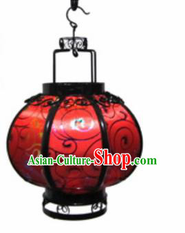 Chinese Classical New Year Round Palace Lantern Traditional Handmade Ironwork Ceiling Lamp