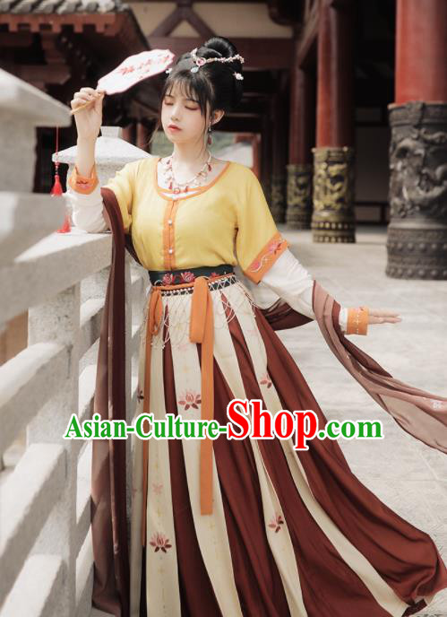 Chinese Ancient Drama Court Maid Hanfu Dress Traditional Tang Dynasty Flying Goddess Dance Costumes for Women