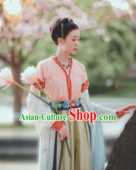 Chinese Ancient Drama Court Maid Hanfu Dress Traditional Tang Dynasty Servant Girl Costumes for Women