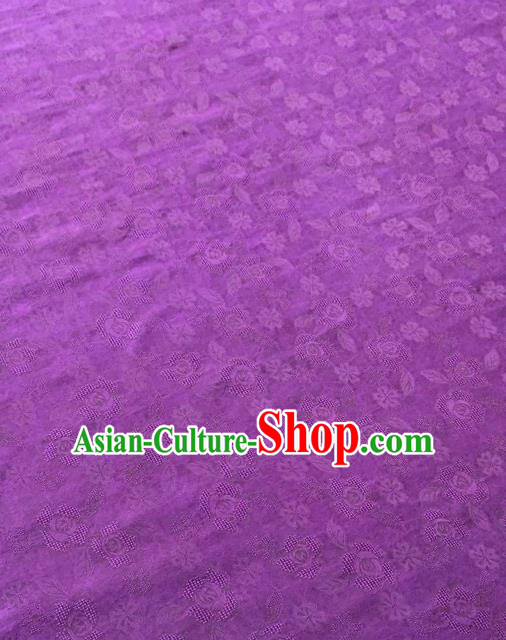 Asian Chinese Traditional Cherry Blossom Pattern Design Purple Gambiered Guangdong Gauze Fabric Silk Material