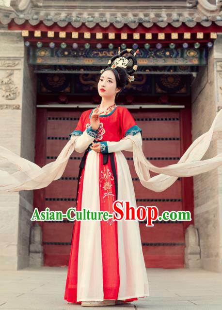 Chinese Ancient Drama Flying Apsaras Goddess Dance Hanfu Dress Traditional Tang Dynasty Palace Princess Costumes for Women