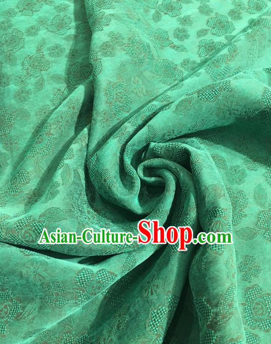 Asian Chinese Traditional Roses Pattern Design Green Gambiered Guangdong Gauze Fabric Silk Material