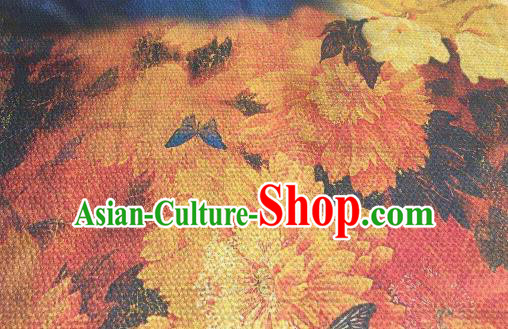 Asian Chinese Traditional Peony Pattern Design Gambiered Guangdong Gauze Fabric Silk Material