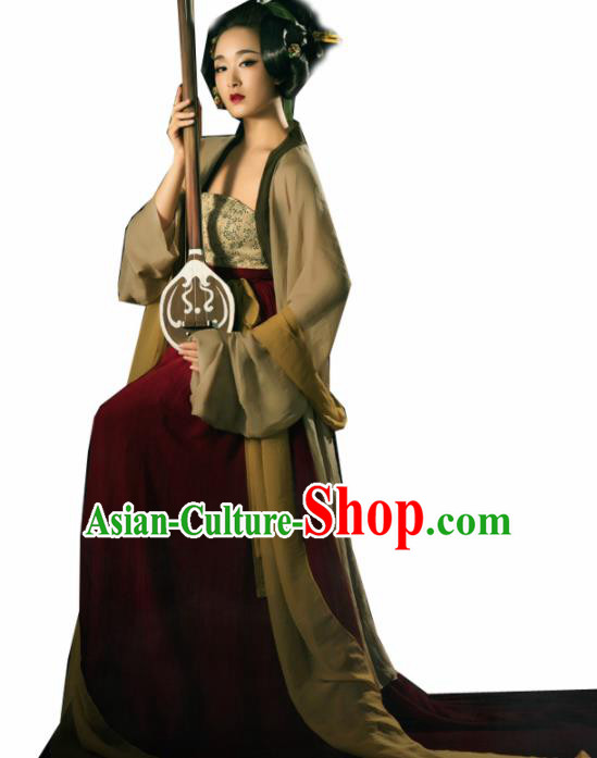 Chinese Ancient Courtesan Hanfu Dress Traditional Tang Dynasty Court Lady Dance Costumes for Women