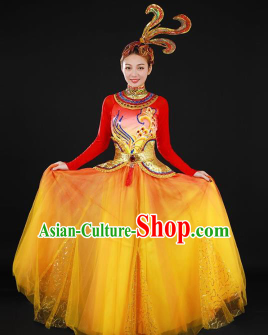 Chinese Spring Festival Gala Classical Dance Veil Dress Traditional Chorus Costume for Women