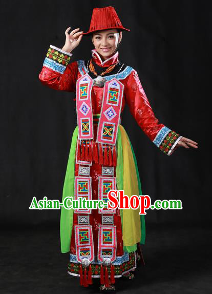 Chinese Traditional Yughur Nationality Dress Ethnic Minority Folk Dance Stage Show Costume for Women