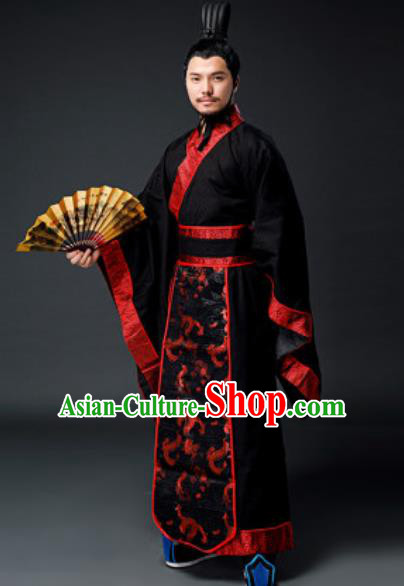 Traditional Chinese Han Dynasty Minister Clothing Ancient Drama Royal King Costume for Men