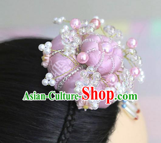 Korean Traditional Bride Pink Hairband Asian Korea Fashion Wedding Hair Accessories for Women