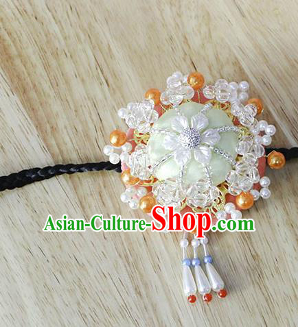 Korean Traditional Court Bride Beads Orange Hairband Asian Korea Fashion Wedding Hair Accessories for Women