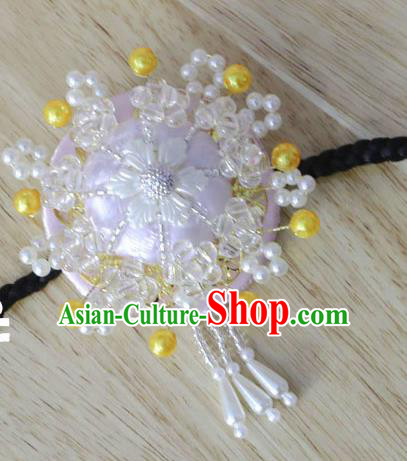 Korean Traditional Court Bride Beads Pink Hairband Asian Korea Fashion Wedding Hair Accessories for Women