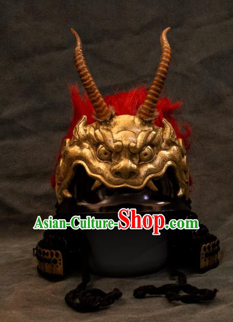 Chinese Traditional Song Dynasty General Helmet Ancient Military Officers Headwear for Men