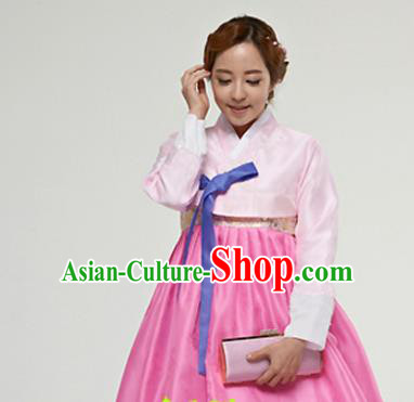 Korean Traditional Bride Mother Hanbok Pink Blouse and Dress Garment Asian Korea Fashion Costume for Women