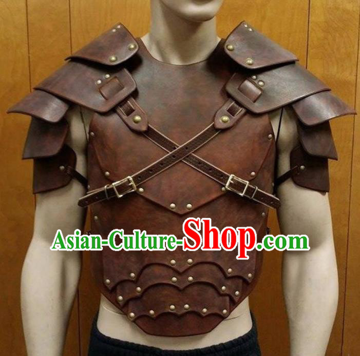 Western Middle Ages Hunter Leather Sholder Accessories European Traditional Knight Sholder Pad for Men