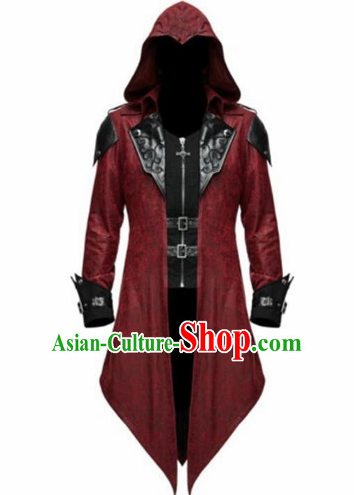 Western Halloween Middle Ages Drama General Red Coat European Traditional Knight Costume for Men