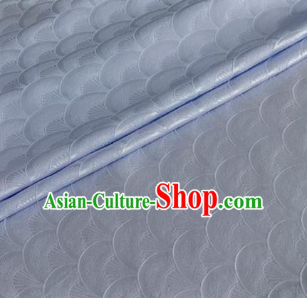 Asian Chinese Classical Scale Pattern Design Blue Brocade Jacquard Fabric Traditional Cheongsam Silk Material