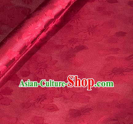 Asian Chinese Classical Flowers Pattern Design Wine Red Brocade Jacquard Fabric Traditional Cheongsam Silk Material