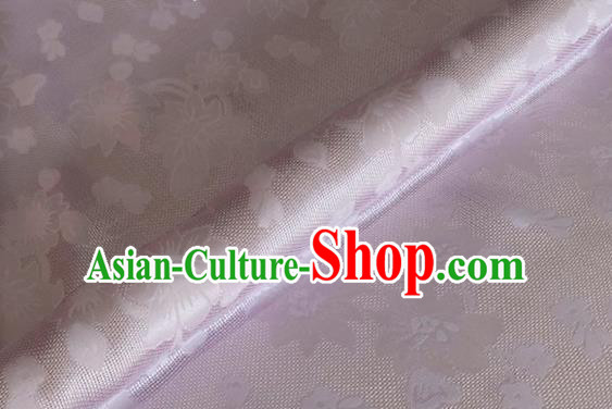 Asian Chinese Classical Flowers Pattern Design Lilac Brocade Jacquard Fabric Traditional Cheongsam Silk Material