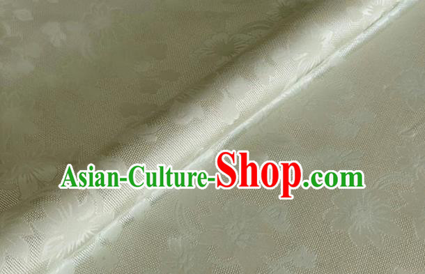 Asian Chinese Classical Flowers Pattern Design Light Green Brocade Jacquard Fabric Traditional Cheongsam Silk Material