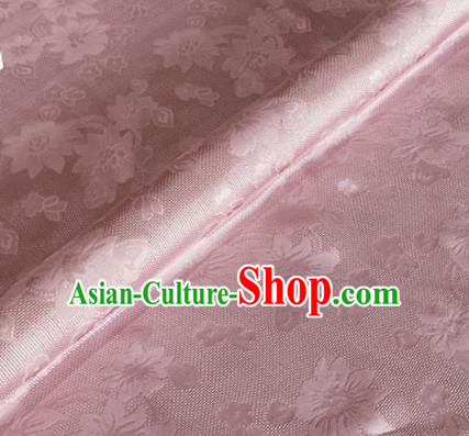 Asian Chinese Classical Flowers Pattern Design Pink Brocade Jacquard Fabric Traditional Cheongsam Silk Material
