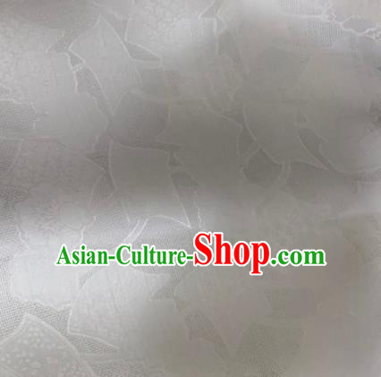 Asian Chinese Classical Pattern Design White Organza Jacquard Fabric Traditional Cheongsam Silk Material