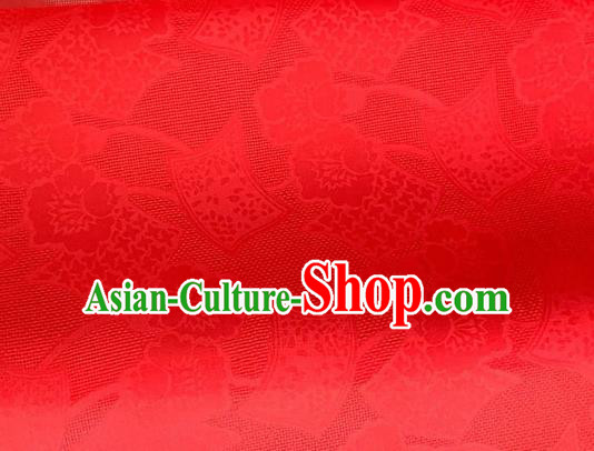 Asian Chinese Classical Pattern Design Red Organza Jacquard Fabric Traditional Cheongsam Silk Material