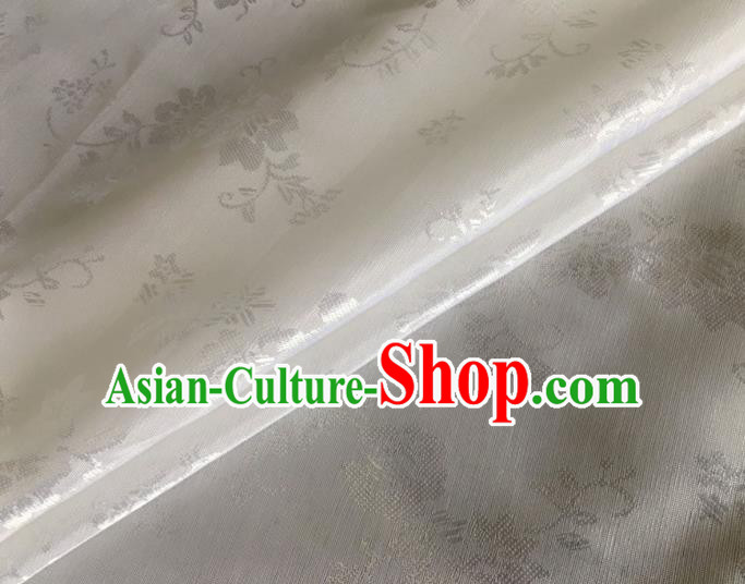 Asian Chinese Classical Pattern Design White Jacquard Fabric Traditional Cheongsam Silk Material