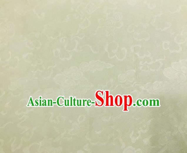 Asian Chinese Classical Auspicious Clouds Pattern Design Light Green Brocade Jacquard Fabric Traditional Cheongsam Silk Material