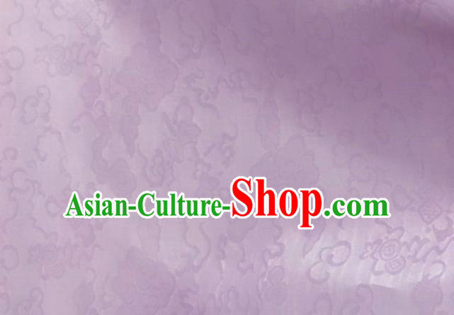 Asian Chinese Classical Auspicious Clouds Pattern Design Lilac Brocade Jacquard Fabric Traditional Cheongsam Silk Material