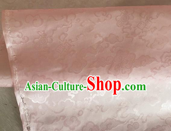 Asian Chinese Classical Auspicious Clouds Pattern Design Light Pink Brocade Jacquard Fabric Traditional Cheongsam Silk Material