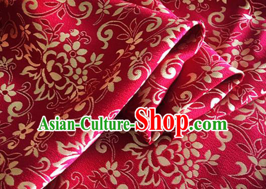 Asian Chinese Classical Twine Pattern Design Wine Red Brocade Jacquard Fabric Traditional Cheongsam Silk Material