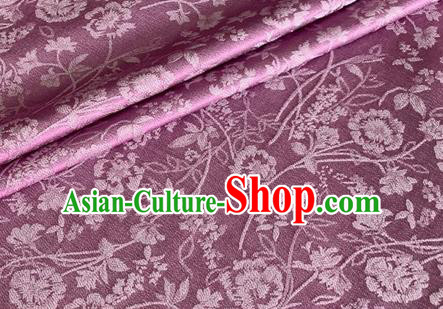 Asian Chinese Classical Jacquard Peony Pattern Design Purple Brocade Fabric Traditional Cheongsam Silk Material