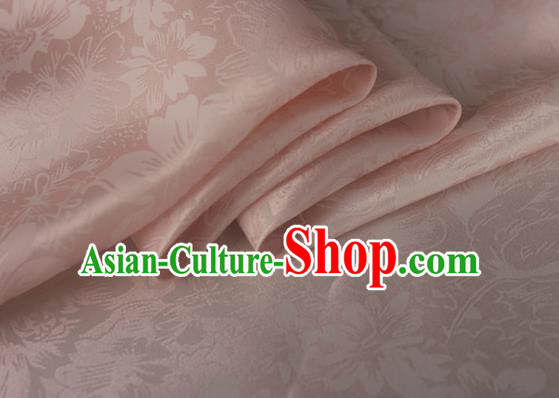 Asian Chinese Classical Rose Pattern Design Light Pink Silk Fabric Traditional Cheongsam Material