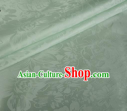 Asian Chinese Classical Rose Pattern Design Light Green Silk Fabric Traditional Cheongsam Material