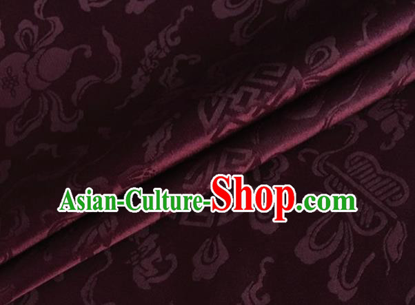 Asian Chinese Classical Ribbon Calabash Pattern Design Amaranth Silk Fabric Traditional Cheongsam Material