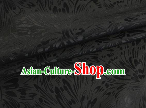 Asian Chinese Classical Pattern Design Black Silk Fabric Traditional Cheongsam Brocade Material