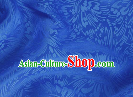 Asian Chinese Classical Pattern Design Royalblue Silk Fabric Traditional Cheongsam Brocade Material