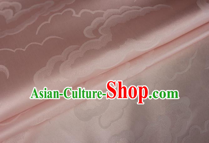 Asian Chinese Classical Cloud Pattern Design Light Pink Silk Fabric Traditional Cheongsam Brocade Material