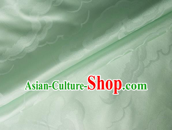 Asian Chinese Classical Cloud Pattern Design Light Green Silk Fabric Traditional Cheongsam Brocade Material