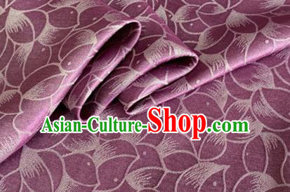 Asian Chinese Classical Lotus Petals Pattern Design Wine Red Silk Fabric Traditional Cheongsam Brocade Material