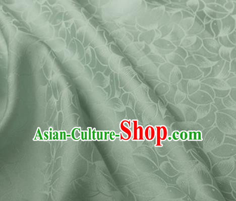 Asian Chinese Classical Lotus Petals Pattern Design Light Green Silk Fabric Traditional Cheongsam Brocade Material