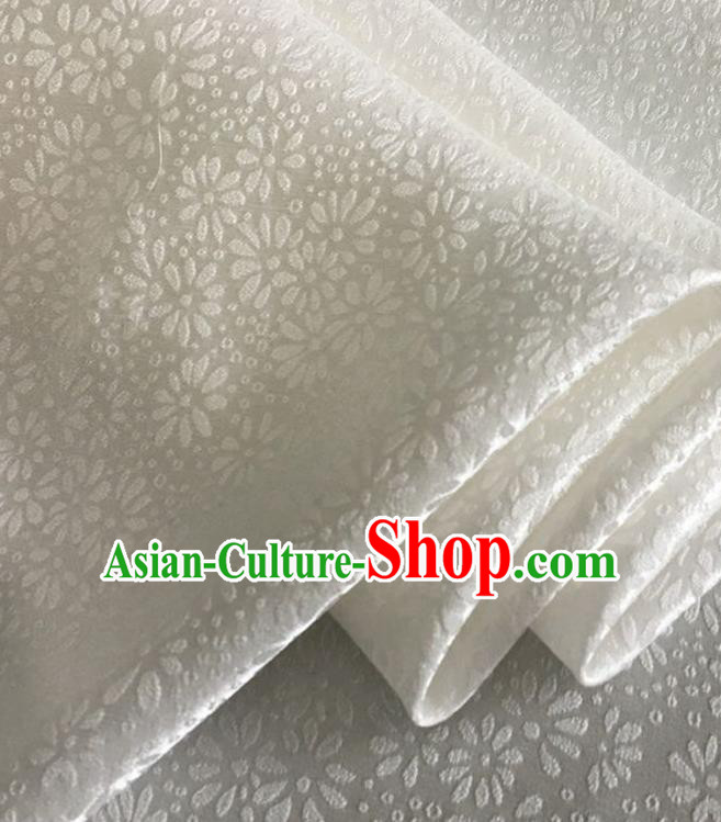 Asian Chinese Classical Jacquard Pattern Design White Brocade Fabric Traditional Cheongsam Silk Material