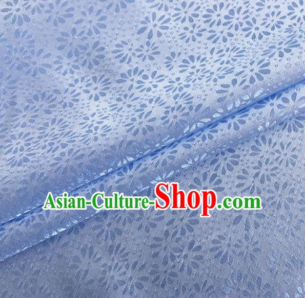 Asian Chinese Classical Jacquard Pattern Design Light Blue Brocade Fabric Traditional Cheongsam Silk Material