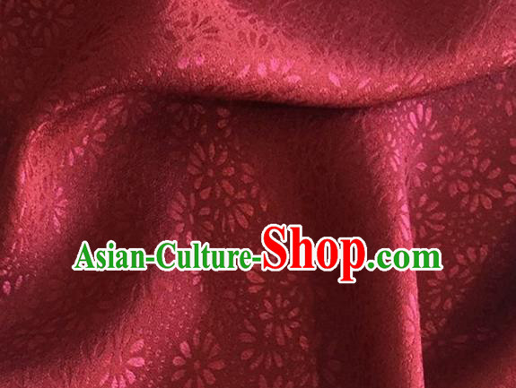 Asian Chinese Classical Jacquard Pattern Design Wine Red Brocade Fabric Traditional Cheongsam Silk Material