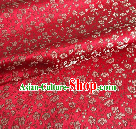 Asian Chinese Classical Pepper Flowers Pattern Design Red Brocade Fabric Traditional Cheongsam Silk Material